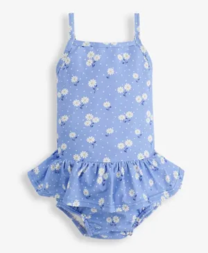 JoJo Maman Bebe Daisy Swimsuit With Integral Nappy - Blue