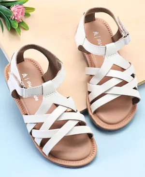 Pine Kids Sandals With Velcro Closure - White