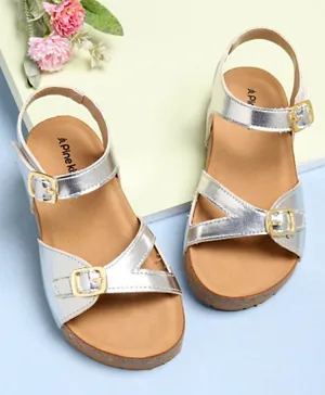 Pine Kids Sandals With Buckle Closure - Silver