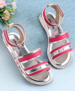Pine Kids Party Wear Sandals- Silver Pink