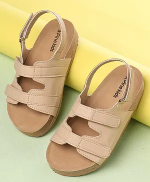 Pine Kids Sandals With Velcro Closure - Cream