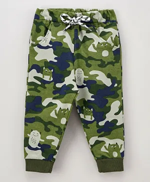 Babyhug Full Length Track Pants Camo Print - Green