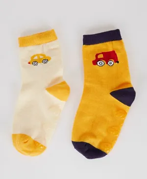 DeFacto 2 Pack Car Printed Socks - Multicolor
