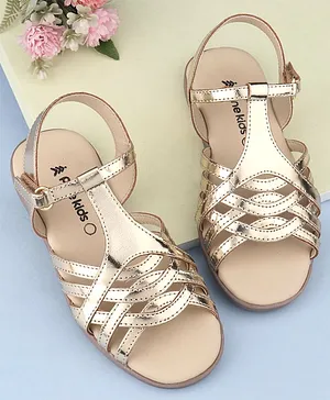 Pine Kids Party Wear Sandals - Golden