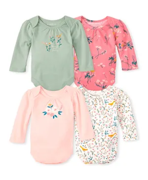 The Children's Place 4 Pack Floral Bodysuits - Multicolour