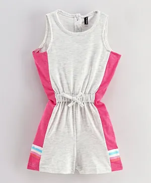 Game Begins Waistband Knotted Jumpsuit - Grey