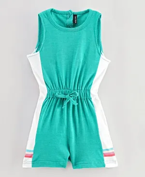 Game Begins Waistband Knotted Jumpsuit - Sea Green