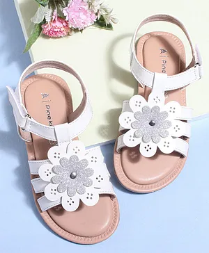 Pine Kids Sandals With Velcro Closure - White