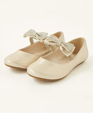 Monsoon Children Textured Bow Ballerinas - Beige