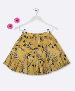 Jelly Printed Woven Skirt - Yellow