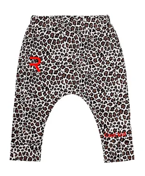 Reborn Society Leopard Print Pants - Grey