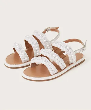 Monsoon Children Pearl Embellished Sandals - Brown