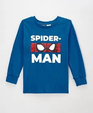 LC Waikiki Spiderman Reversible Sequined Sweatshirt - Blue