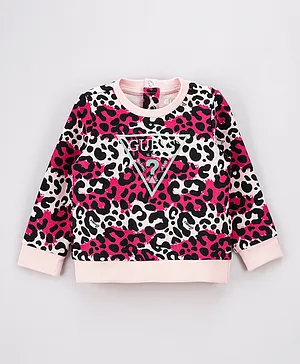 Guess Kids Cheetah Print Sweatshirt - Pink