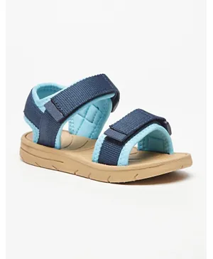 LBL by Shoexpress Textured Sandals with Velcro Closure - Navy