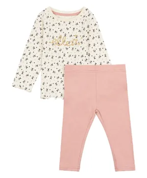 Elle Star Print T-Shirt and Leggings Set - Pink