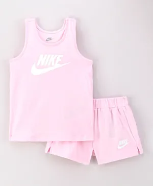 Nike Club Tank Top And Jersey Shorts Set - Pink
