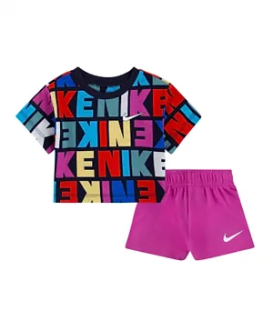 Nike Knit Tee with Shorts Set - Multicolor