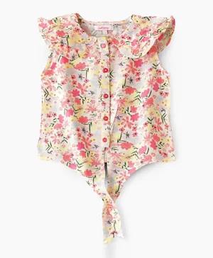Jelliene All Over Floral Print Top - Multicolor