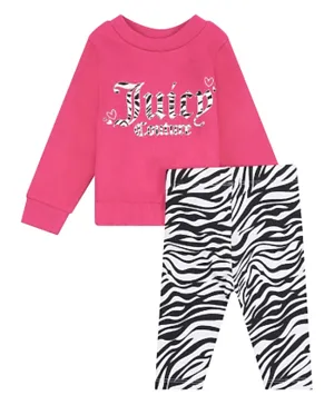 Juicy Couture Zebra Print Sweatshirt and Leggings Set - Multicolor