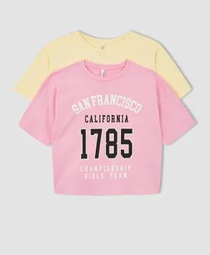 DeFacto 2 Pack San Francisco T-Shirts - Multicolor