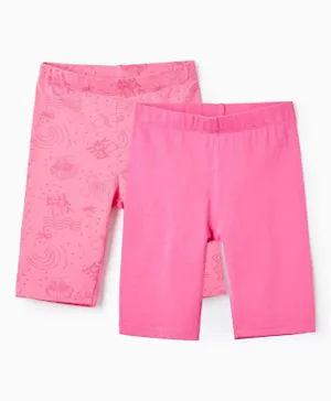 Zippy 2 Pack Australia Printed & Solid Tight Cotton Shorts - Pink