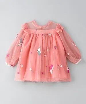 Plushbabies Unicaorn Frilly Frock - Pink