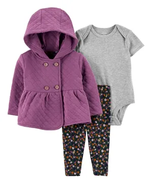 Carter's 3-Piece Quilted Cardigan Set - Multicolor