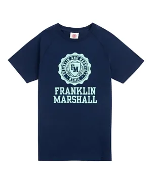 Franklin & Marshall Raglan Crest T-Shirt - Blue