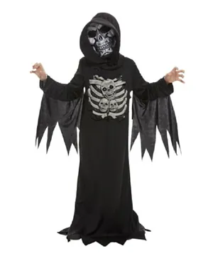 Smiffys Skeleton Reaper Boys Costume - Grey & Black