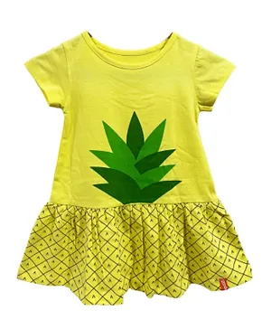Plan B Pineapple Summer Dress - Lemon