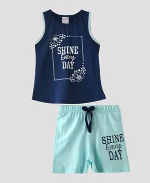 Genius Shine Every Day T-Shirt With Shorts Set - Navy