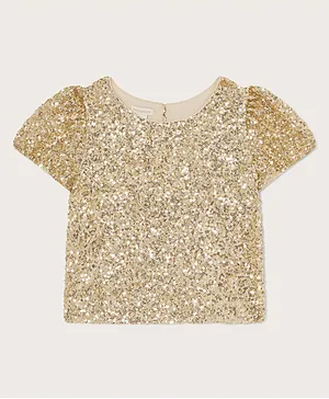 Monsoon Children Round Neck Top - Golden