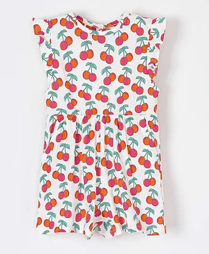 JoJo Maman Bebe Cherry Playsuit - Off White