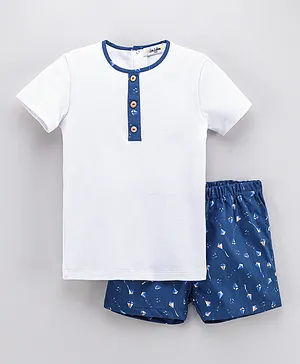 Les Lutins Round Neck T-Shirt with Shorts Set - White