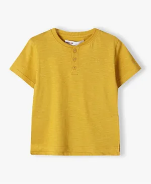 Minoti Cotton Embroidered Slub Jersey T-Shirt - Golden