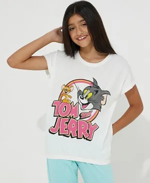 UrbanHaul X Warner Bros Tom & Jerry T-Shirt - White
