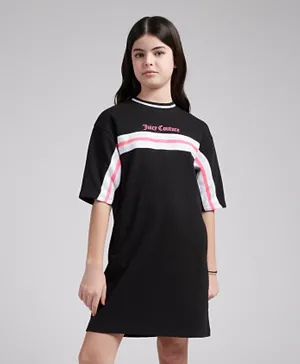 جوسي كوتور فستان للبنات بتصميم مخطط - أسود