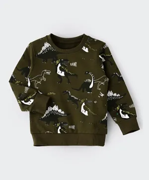 Lamar Kids Dino Roar Printed Sweatshirt - Khaki