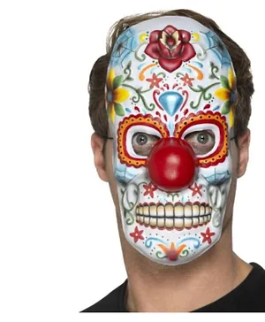 Smiffys Day Of The Dead Clown Mask - Multi Color