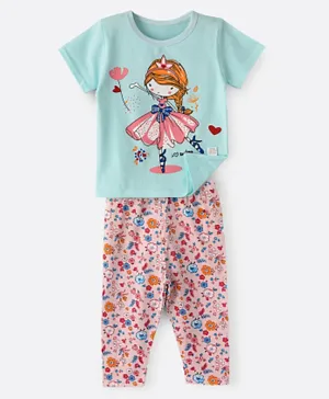 Babyqlo Ballerina Graphic Pyjama Set - Blue