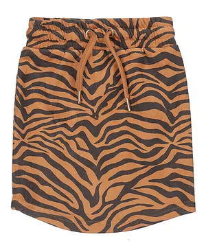 DJ Dutchjeans Animal Print Skirt - Camel Brown