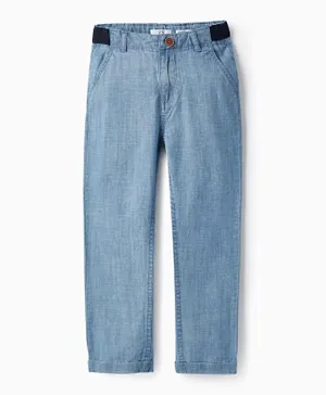 Zippy Cotton Denim Slim Fit Trousers - Blue