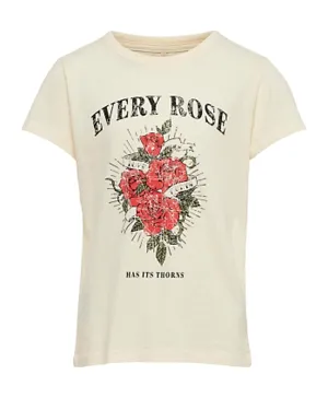 Only Kids Every Rose Has Its Thorns T-Shirt - Off White