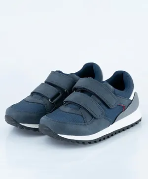 Just Kids Brands Matthew Double Velcro Retro Look Casual Shoes - Navy