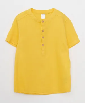 LC Waikiki Judge Collar Basic Cotton Shirt - Yellow
