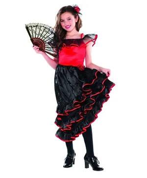Party Centre Spanish Dancer Costume - Red Black