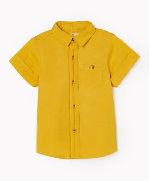 Zippy Cotton Half Sleeves Shirt - Yellow