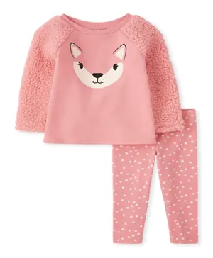 The Children's Place Fox Graphic Top & Bottoms Set - Pink
