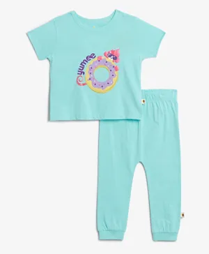 Cheekee Munkee Yumee Embroidered Pyjamas Set - Blue